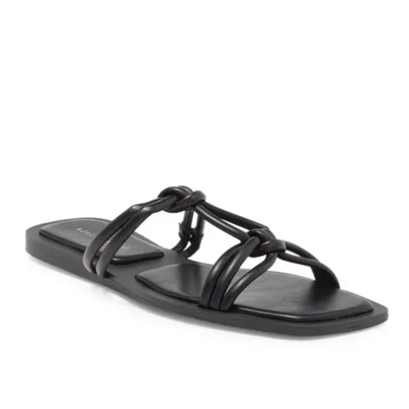 Women’s Black Knotted Strap Slide Sandals